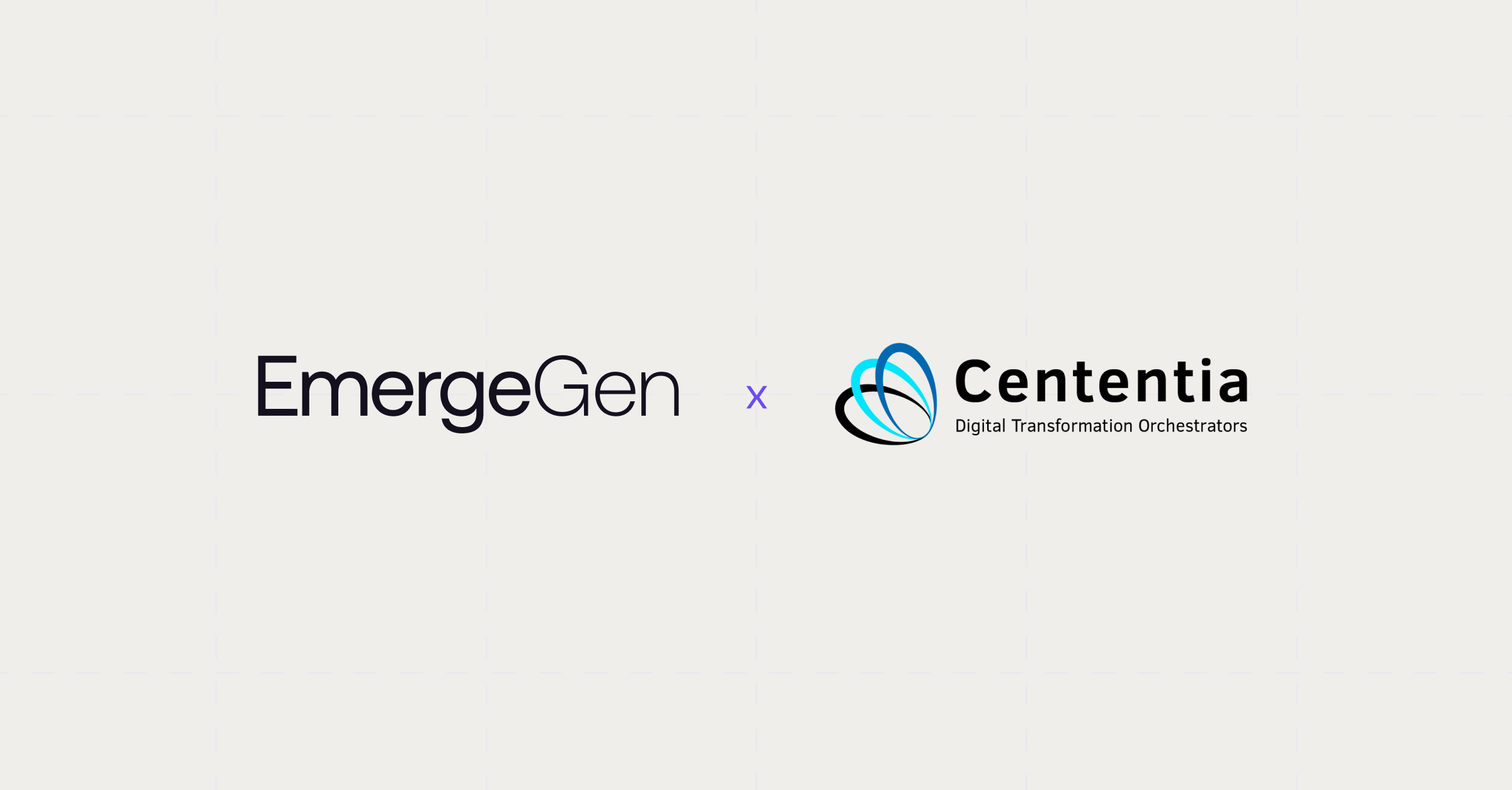 EmergeGen and Cententia partnership announcement graphic